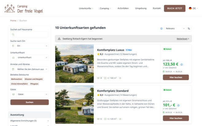PMS campingplatz suche und buche