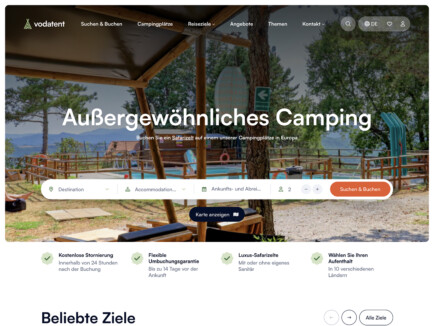 PMS campingplatz website tablet