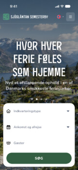 Bookingsystem feriepark hjemmeside mobile