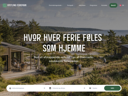Bookingsystem feriepark hjemmeside tablet