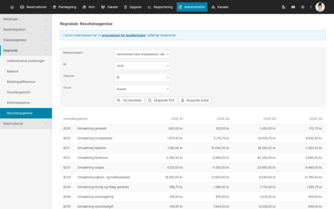 Bookingsystem administration