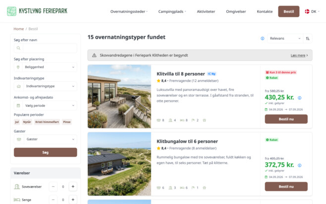 Bookingsystem soeg og book