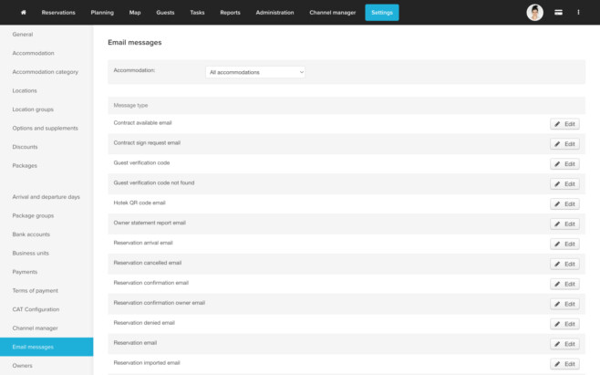Reservation software automatic emails