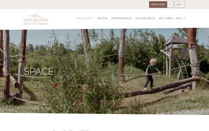 Online reservation software camping ons buiten website homepage
