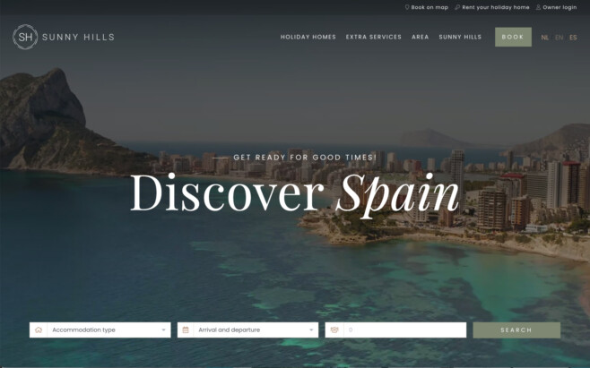 Reservation software holiday homes appartments website development