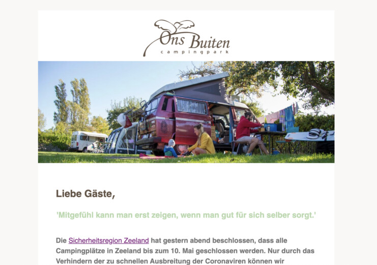 Email marketing vacation park