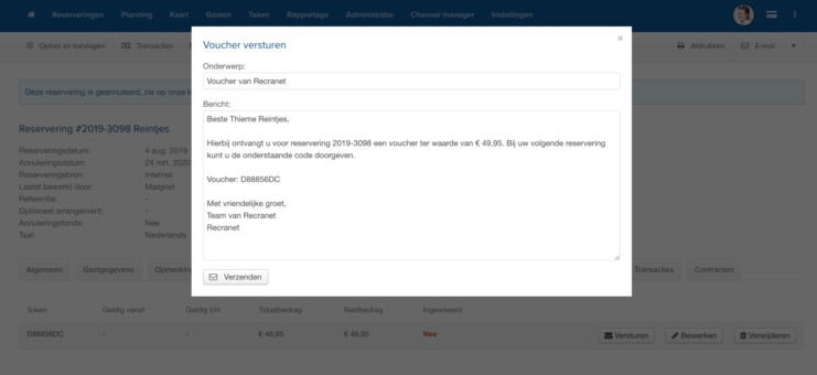 Vouchers reservation software corona