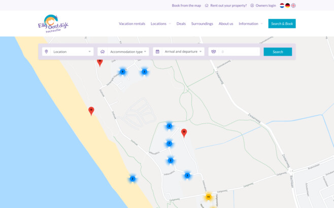 Reservation software rental organization maps