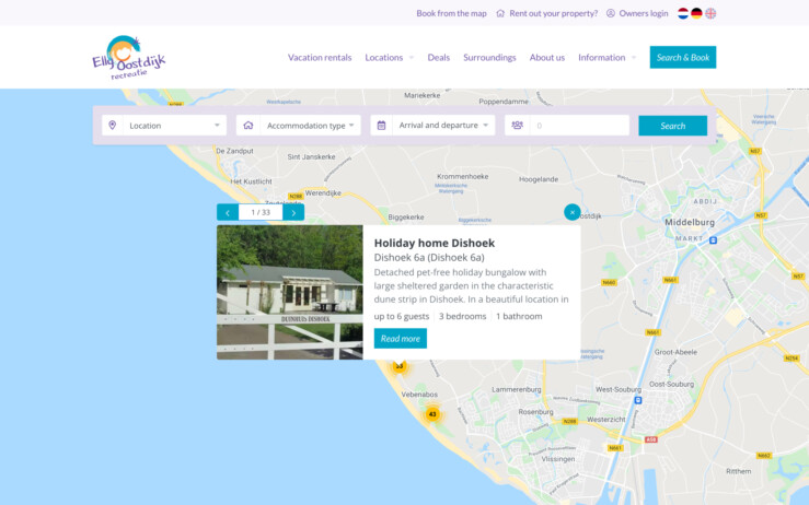 Reservation software search and book maps