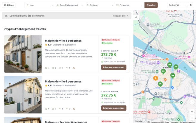 Logiciel de gestion location saisonniere reservation sur carte