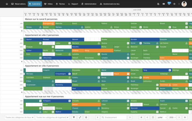 Logiciel de gestion location saisonniere planning