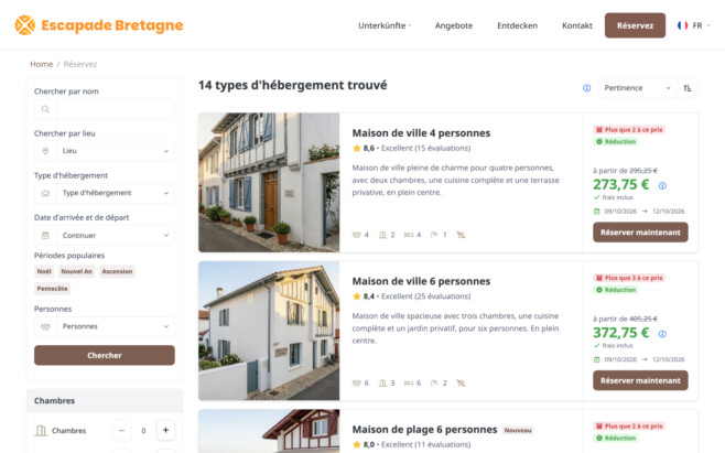 Logiciel de gestion location saisonniere recherche et reservation
