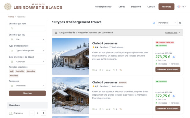 Logiciel de gestion station de ski recherche et reservation