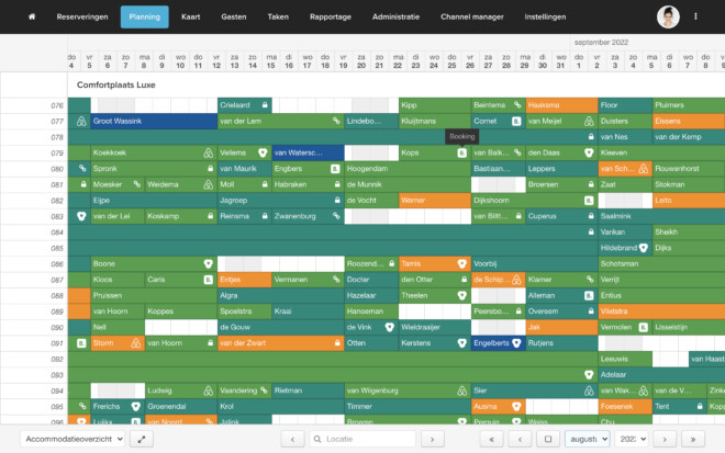 Reserveringssysteem planbord