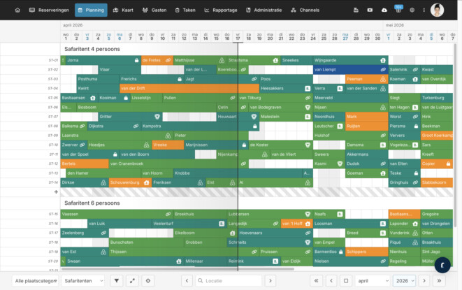 Reserveringssysteem planbord
