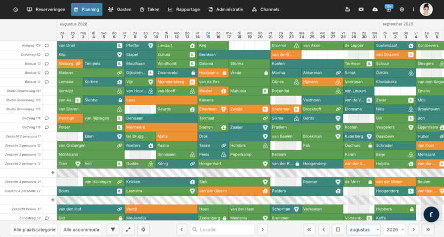 Reserveringssysteem verhuur vakantiepark camping