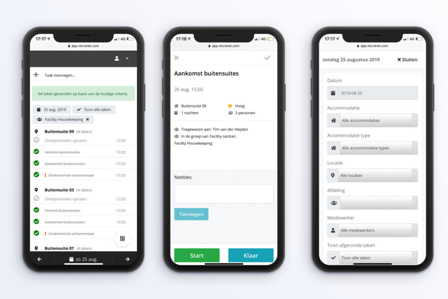 Online reserveringssysteem taken inplannen overzicht iphonex