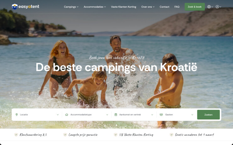 Goede landings pagina recreatiebranche Recranet