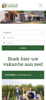 Online reserveringssysteem vakantiepark duinhoeve mobiel