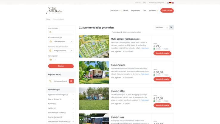 Online reserveringssysteem zoek en boek camping ons buiten