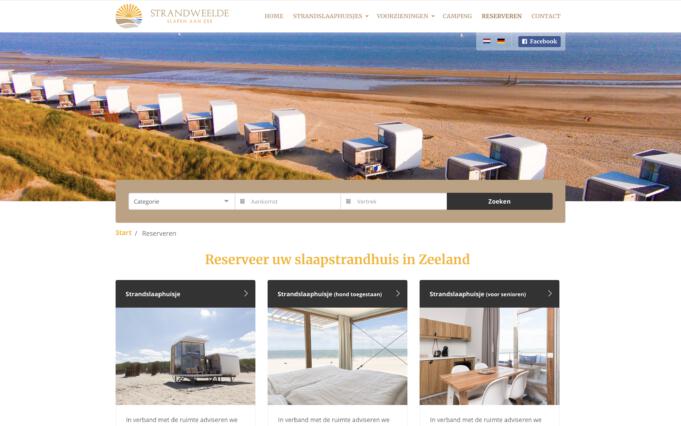 Online reserveringssysteem camping strandweelde desktop