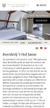 Online reserveringssysteem villa magnolia responsive webdesign mobiel
