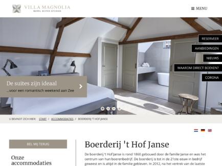 Online reserveringssysteem villa magnolia responsive webdesign tablet