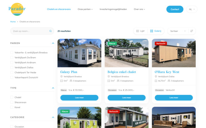 Verkoopwebsite accommodaties