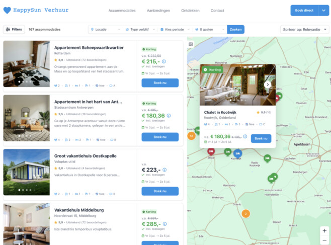 Reserveringssysteem boeken op maps