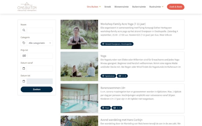 Recranet events site implementatie