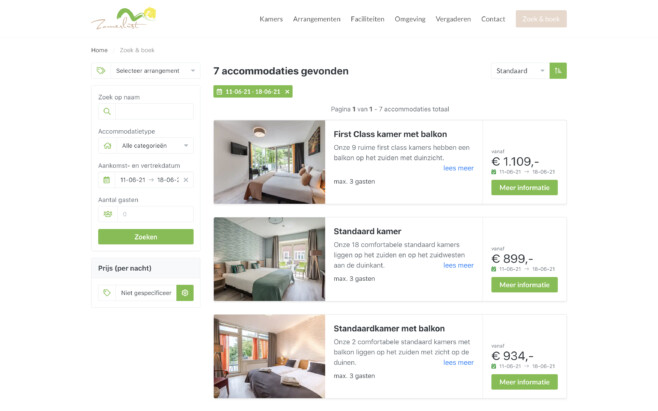 Reserveringssysteem hotel zoekboek