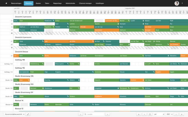 Online reserveringssysteem verhuurorganisaties website planbord