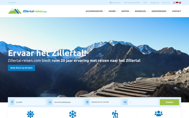 Reserveringssysteem winter resort webdesign development