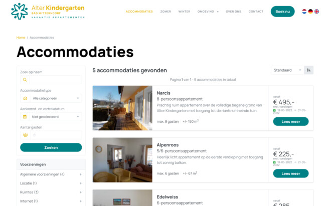 Reserveringssysteem winterresort zoek en boek