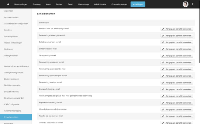 Online reserveringssysteem automatische emails