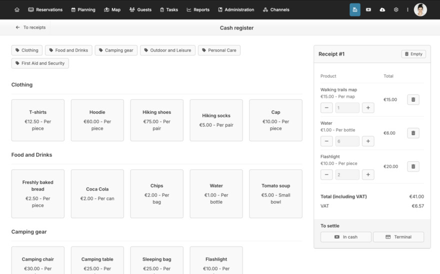 Reservation system checkout module