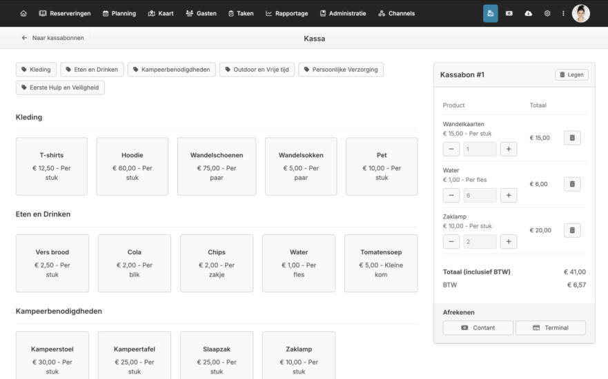 Reserveringssysteem kassamodule