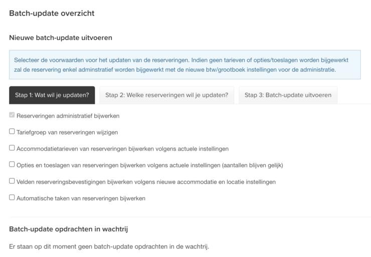 Reserveringssysteem batch update