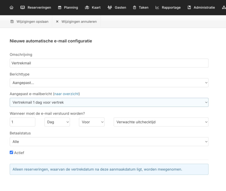 Automatischemail reserveringssysteem