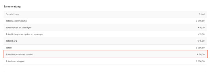 Toeslagen bij aankomst instellen