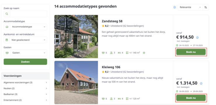 Meer boekingen met de nieuwe Boek nu knop in het reserveringssysteem