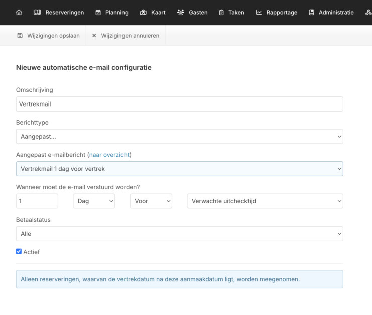 Automatischemail reserveringssysteem