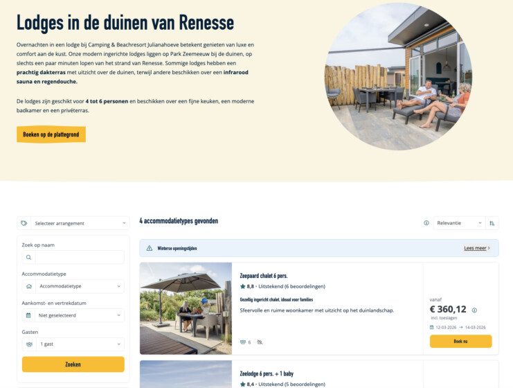 Reserveringssysteem uitgelicht aanbod landingspagina