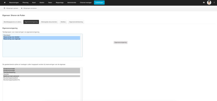 Reserveringssysteem recreatie toerisme eigenarenomgeving