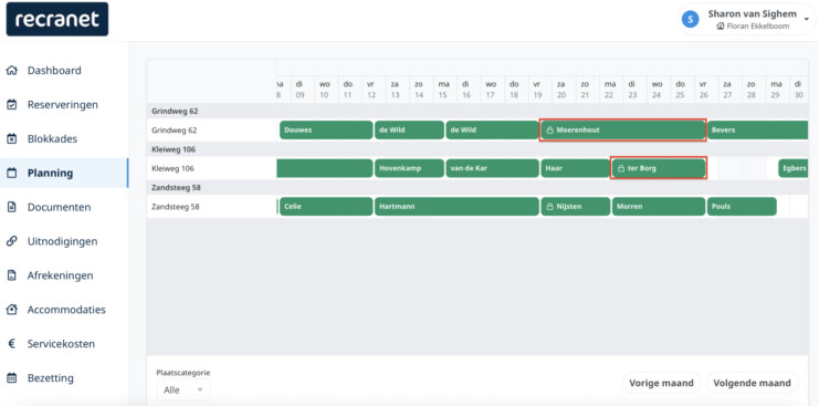 Voorkeurslocatie slotje planbord eigenarenomgeving meerdere locaties