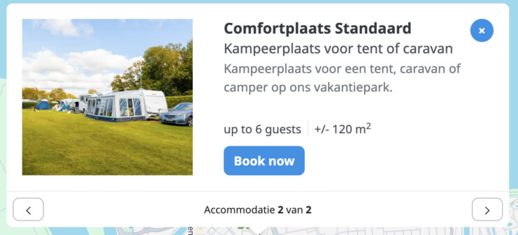 Boeken op kaart navigatie dichtbij accommodaties interactieve kaart