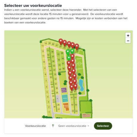 Online reserveringssysteem boeken vanaf plattegrond