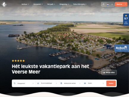 Website Ontwikkeling camping vakantiepark verhuur tablet