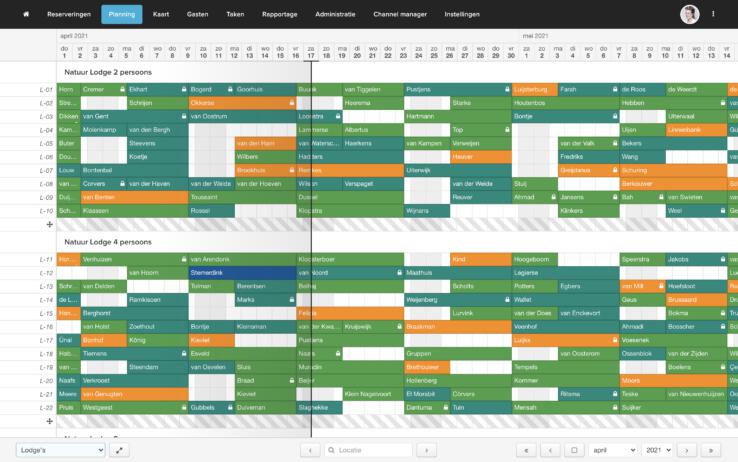 Reserveringssysteem planbord betaalstatus