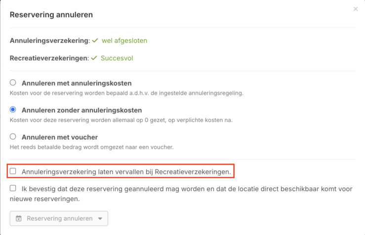 Annuleringsverzekering verlopen reserveringssysteem